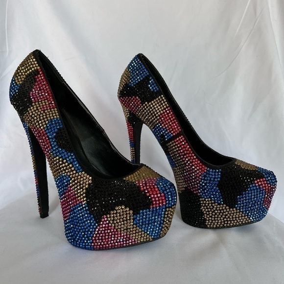 Steve Madden Dyvinal Rhinestone Heels 7 1/2 - Picture 3 of 11